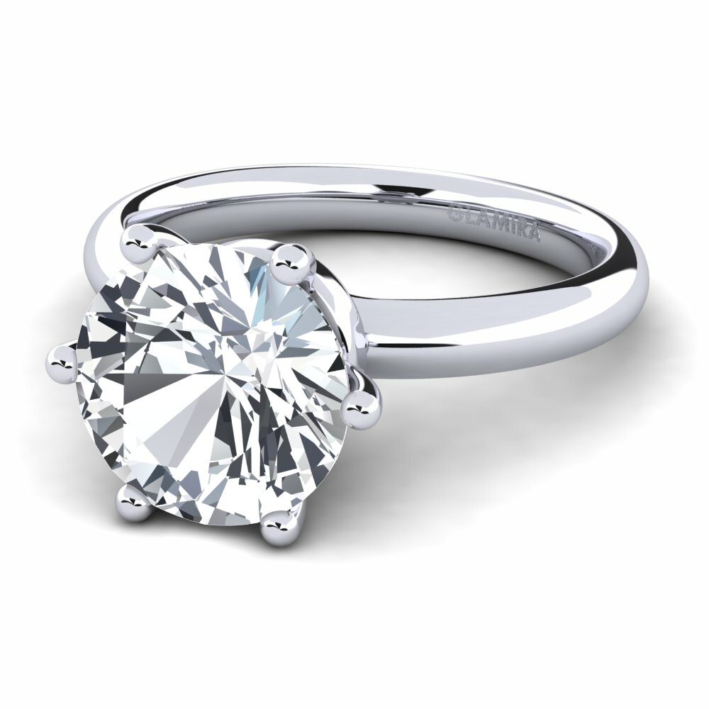 Circón Blanco Anillo de compromiso Almira 3.0 crt