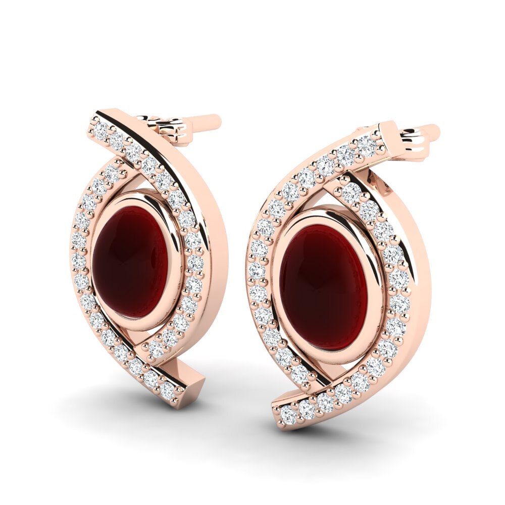 red-375 Cabochon Granada Brincos Feminino Almodia