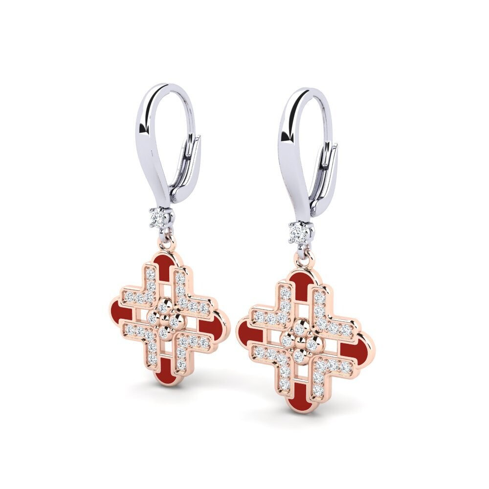 14k 화이트 & 로즈 골드 여성 귀걸이 Almua