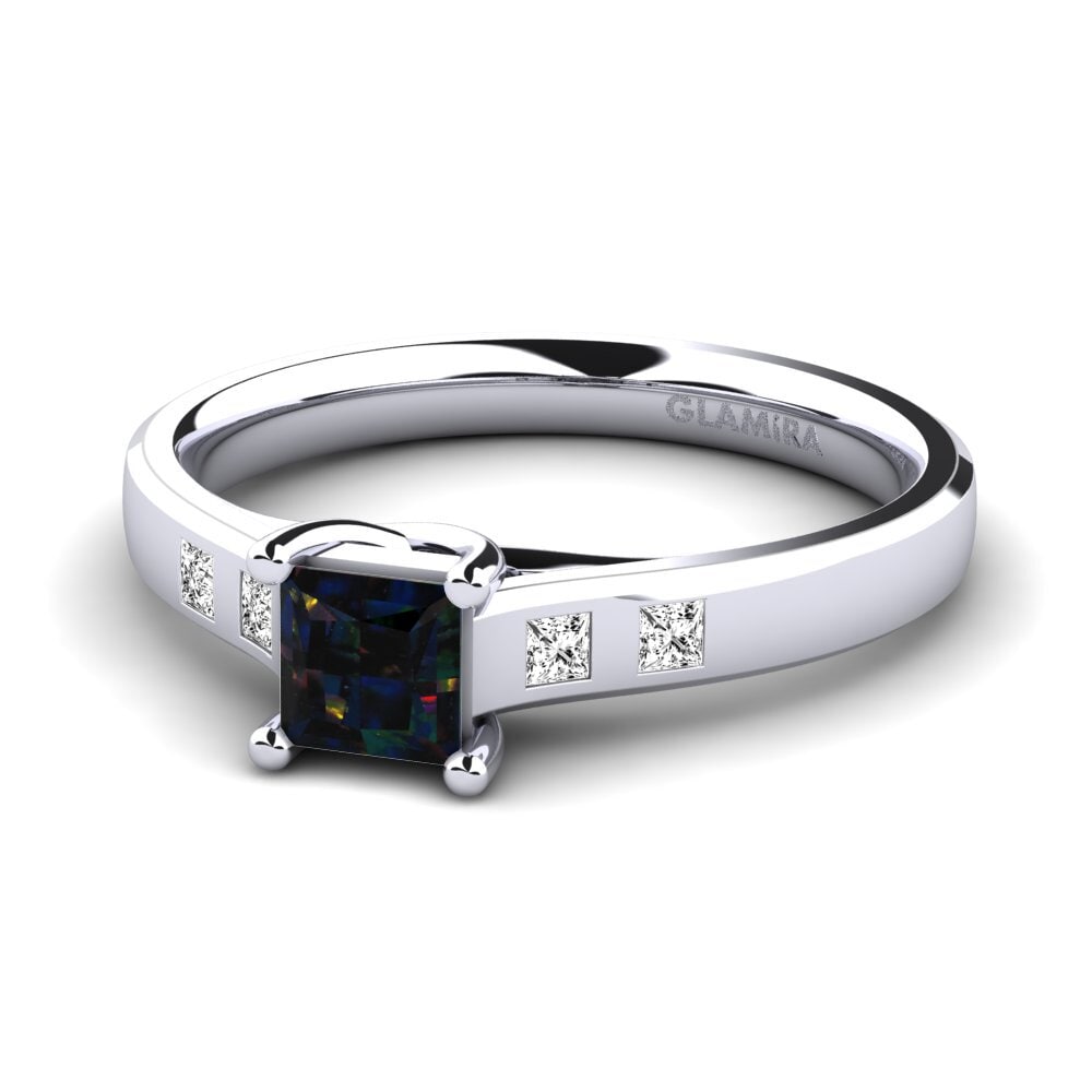 Black Opal Engagement Ring Alondra