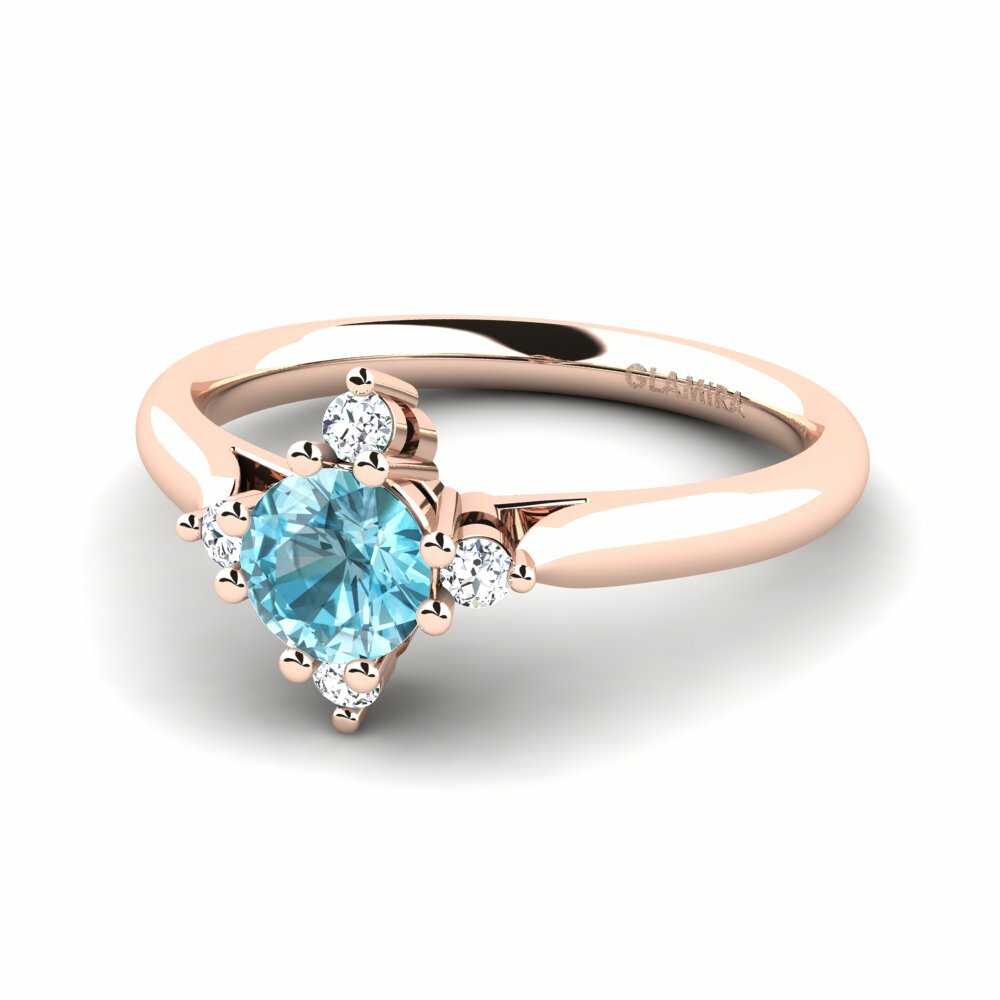Blue Zircon Engagement Ring Alonsa