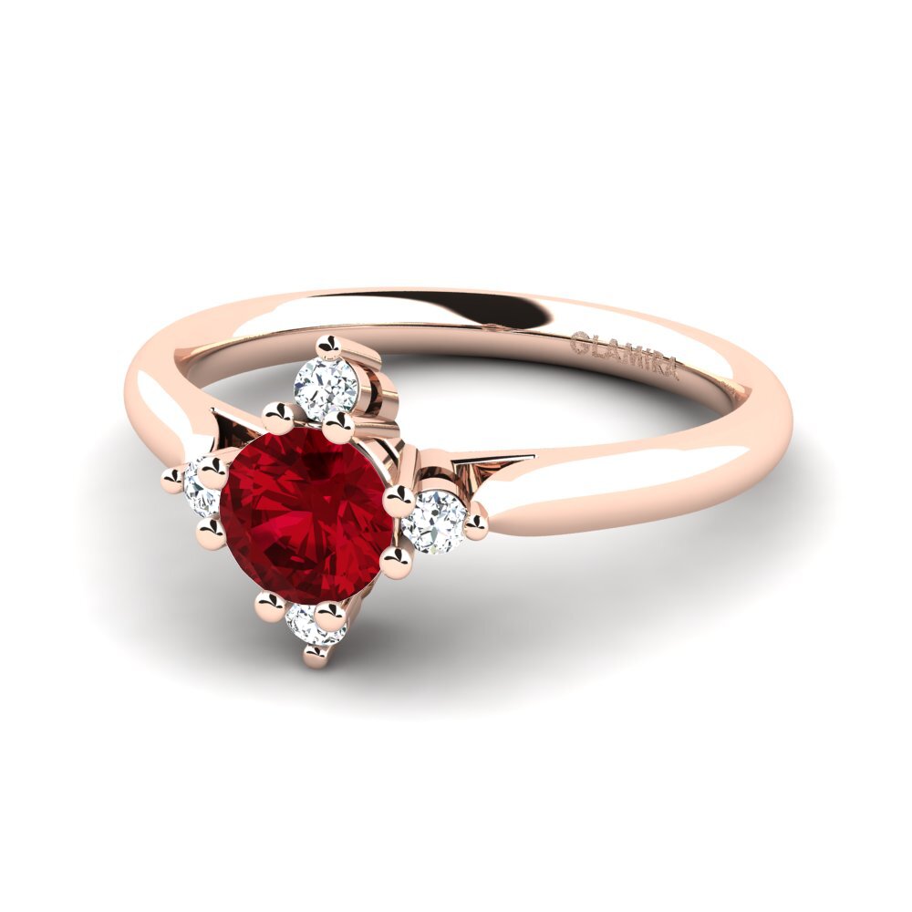Circonita Roja Anillo de compromiso Alonsa