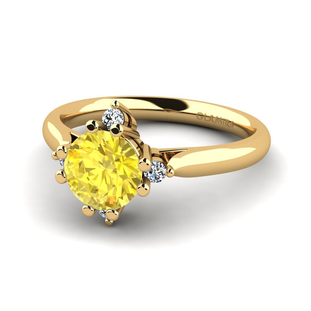 Gul safir Forlovelsesring Alonsa 1.0 crt