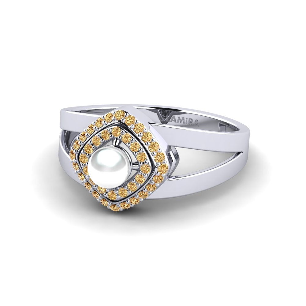 950 Platinum Brown Diamond Ring Aloperto