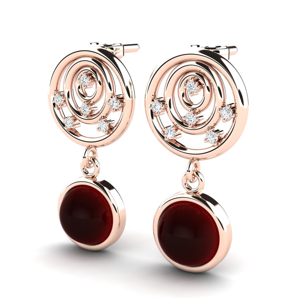 red-375 Cabochon Granada Brincos Feminino Alorna