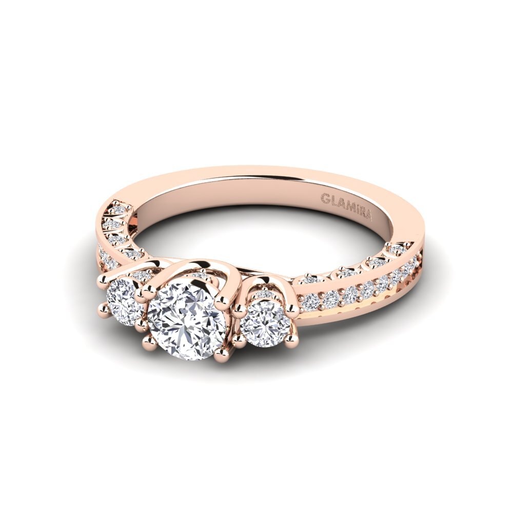 14k Oro Rosa Anillo de compromiso Alsatia
