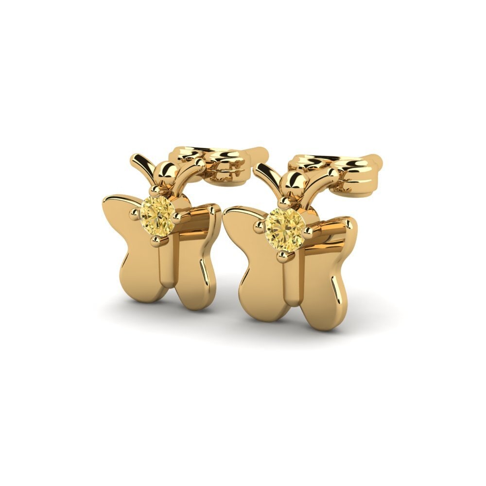 14ct Yellow Gold Yellow Diamond Kid's Earring Alter