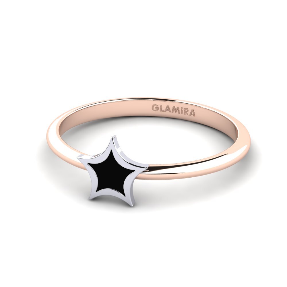 Stars 14ct Rose & White Gold Plain Design Rings