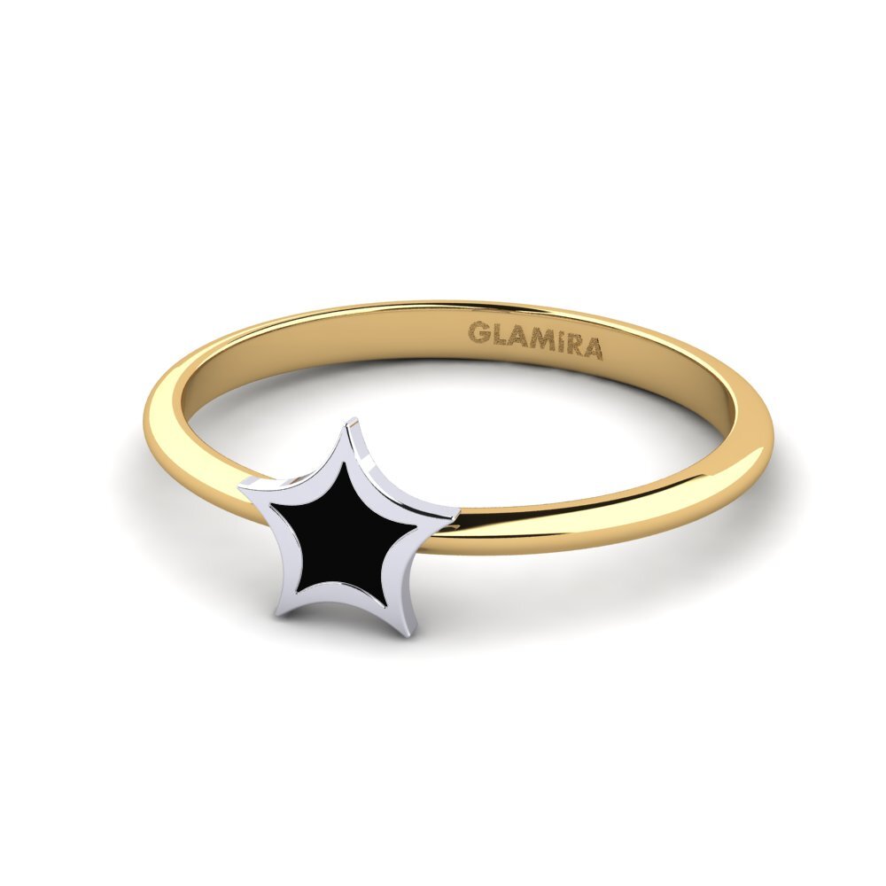 Stars 14ct Yellow & White Gold Plain Design Rings