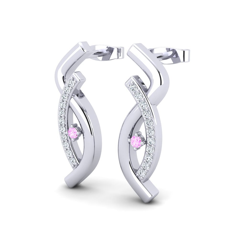 Pink Sapphire Women's Earring Alude