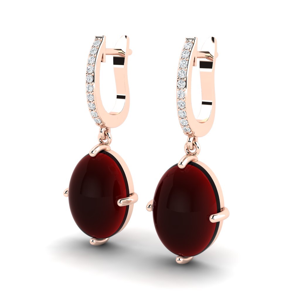 red-375 Cabochon Granada Brincos Feminino Alurea