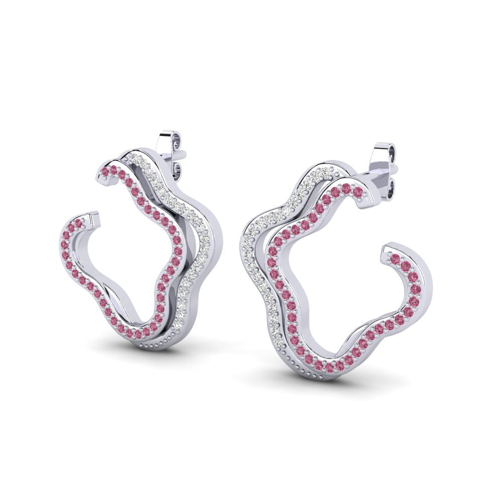 Đá Rhodolite Bông tai nữ Alvera
