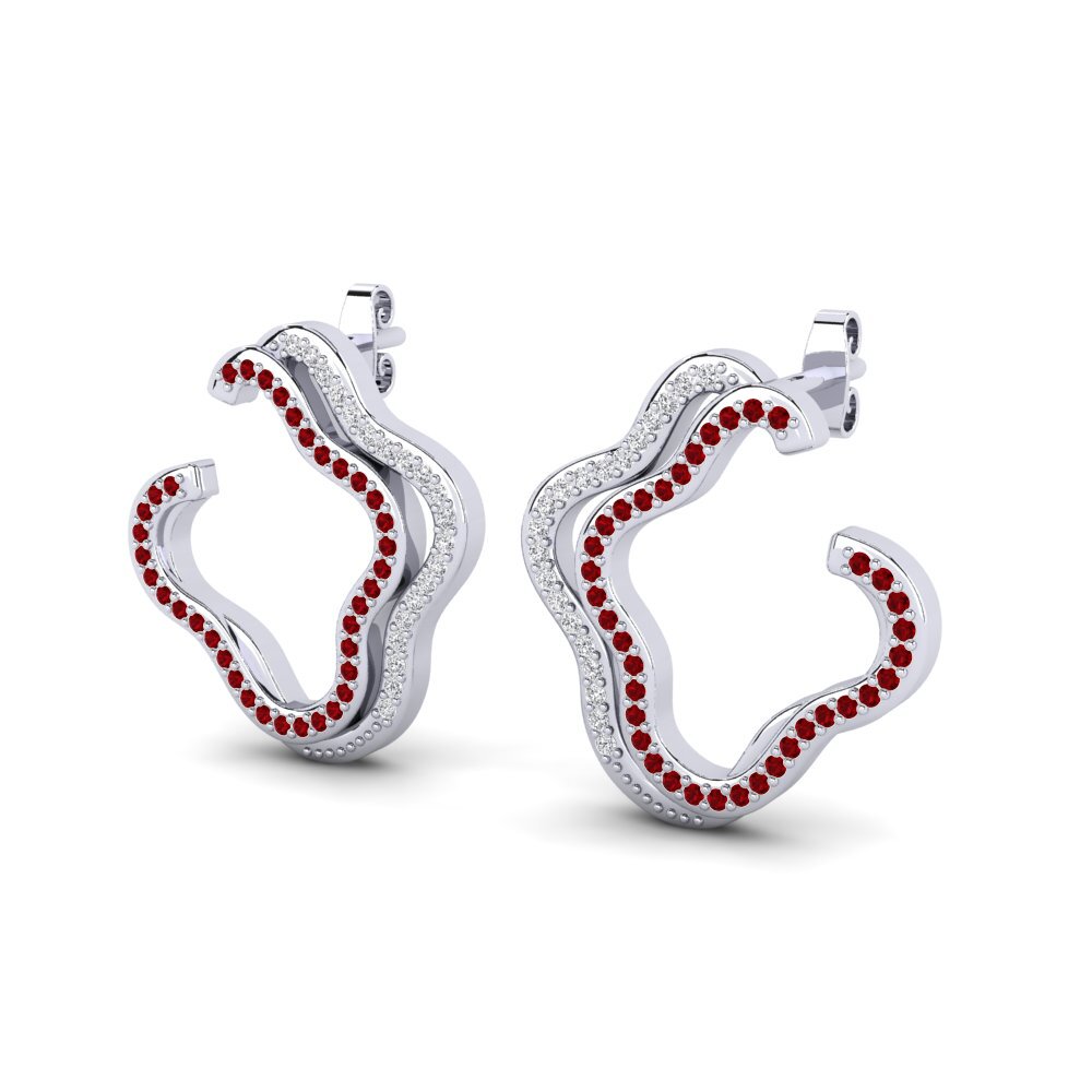 Đá Zirconia Đỏ Bông tai nữ Alvera