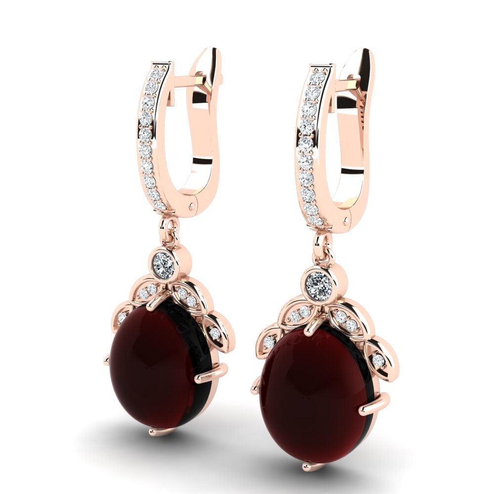 red-375 Cabochon Granada Brincos Feminino Alvertia