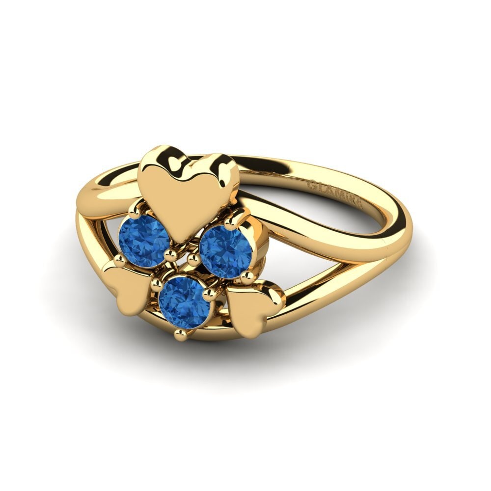 Circonita Azul Oscuro Anillo Alvetta