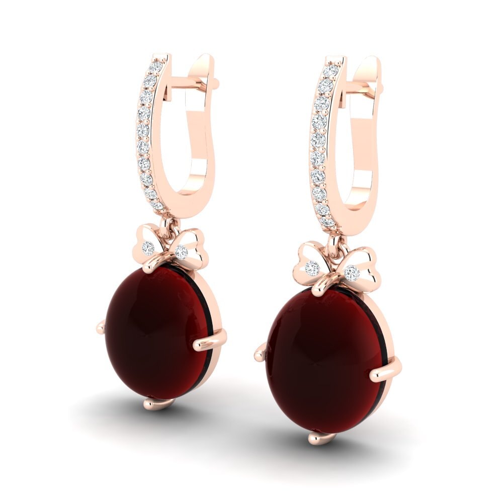 red-375 Cabochon Granada Brincos Feminino Alviss