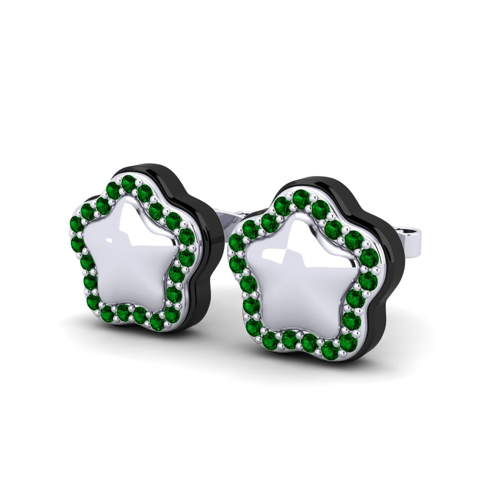 White Silver Green Zirconia Women's Earring Alysia