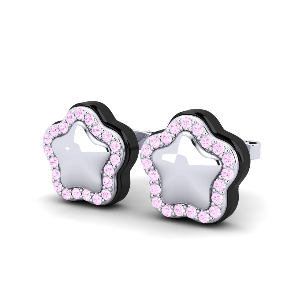 9k Oro Blanco Zafiro Rosado Pendiente de mujer Alysia