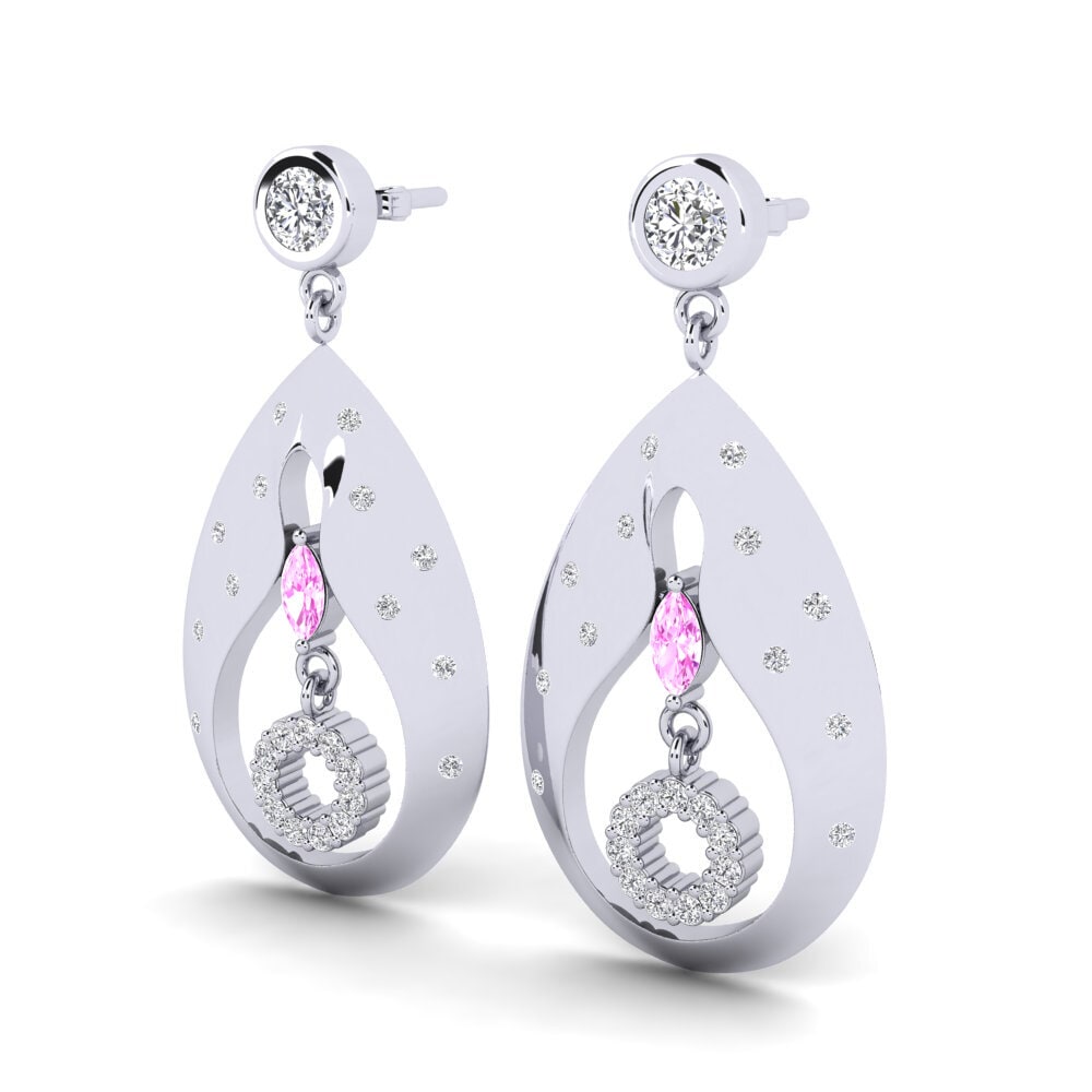 Safira Rosa Brincos Feminino Amador