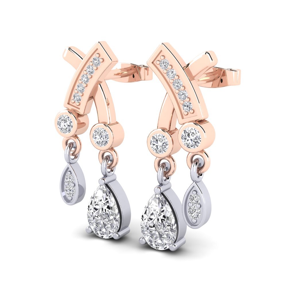 9k Oro Rosa & Blanco Pendiente de mujer Amalea