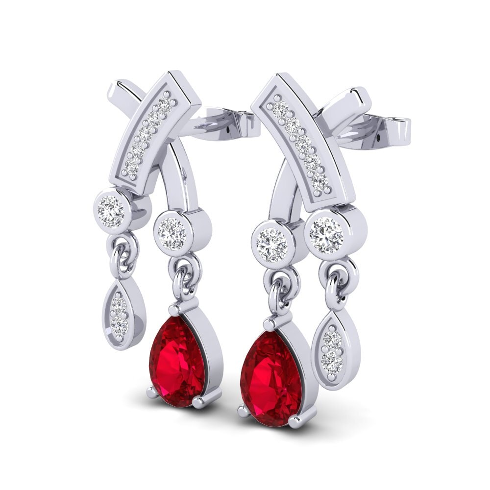 Đá Zirconia Đỏ Bông tai nữ Amalea