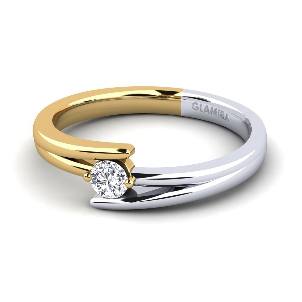 Anillo de compromiso Amalia 14k Oro Amarillo & Blanco