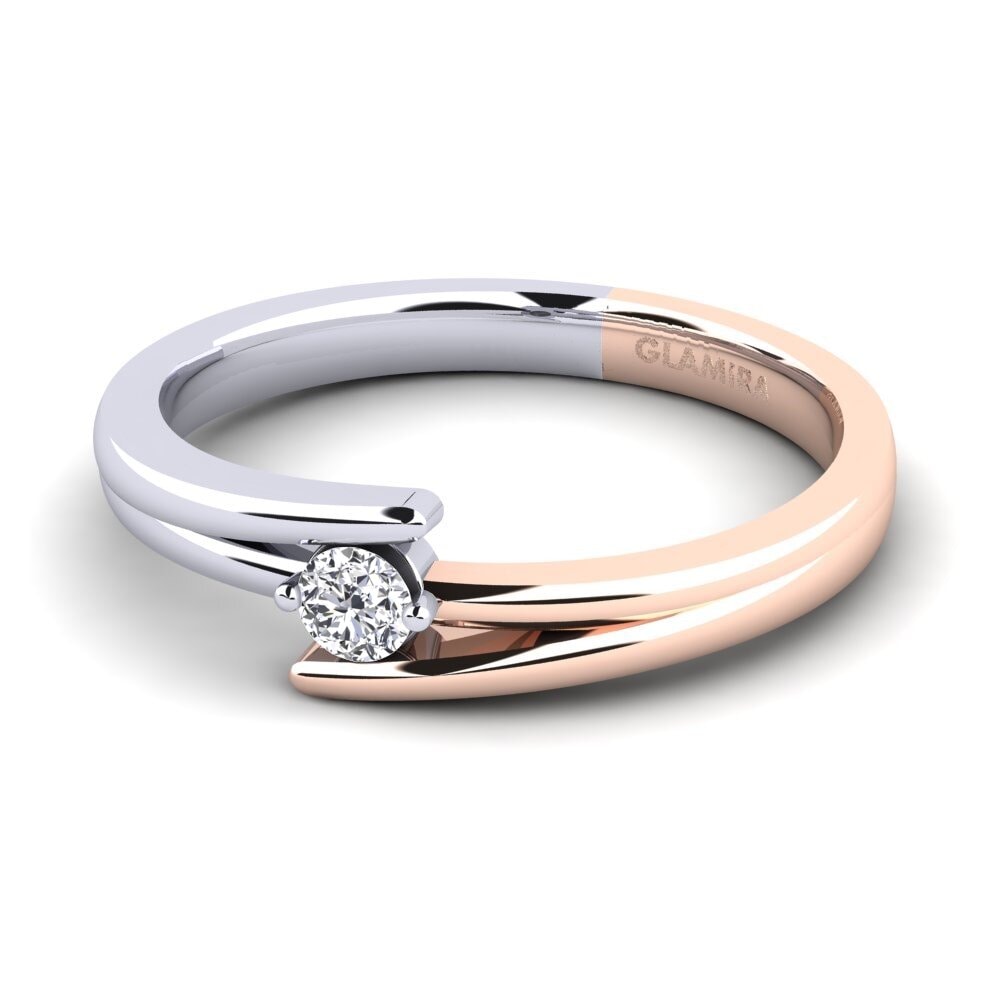 14ct White / Rose Gold Engagement Ring Amalia 0.1crt