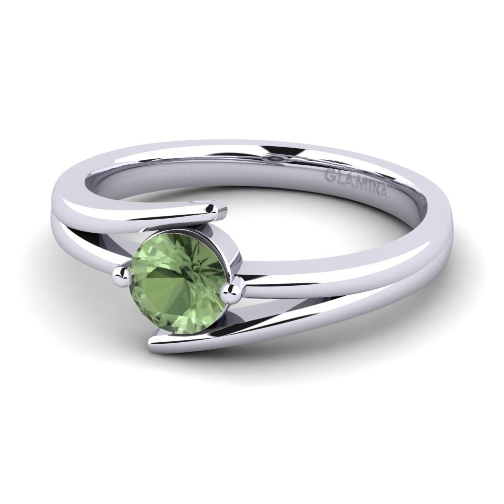 Zafiro Verde Anillo de compromiso Amalia 0.5crt