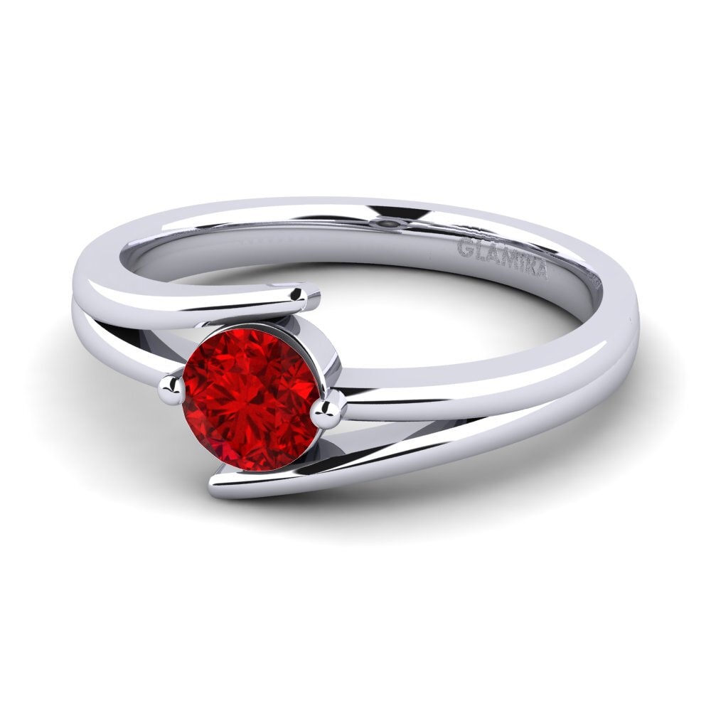 Rubí (Creado en laboratorio) Anillo de compromiso Amalia 0.5crt