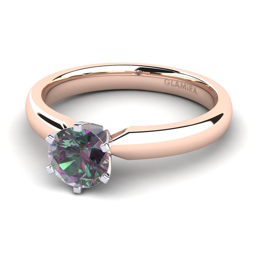 9ct Rose & White Gold Mystic Topaz Engagement Ring Amanda
