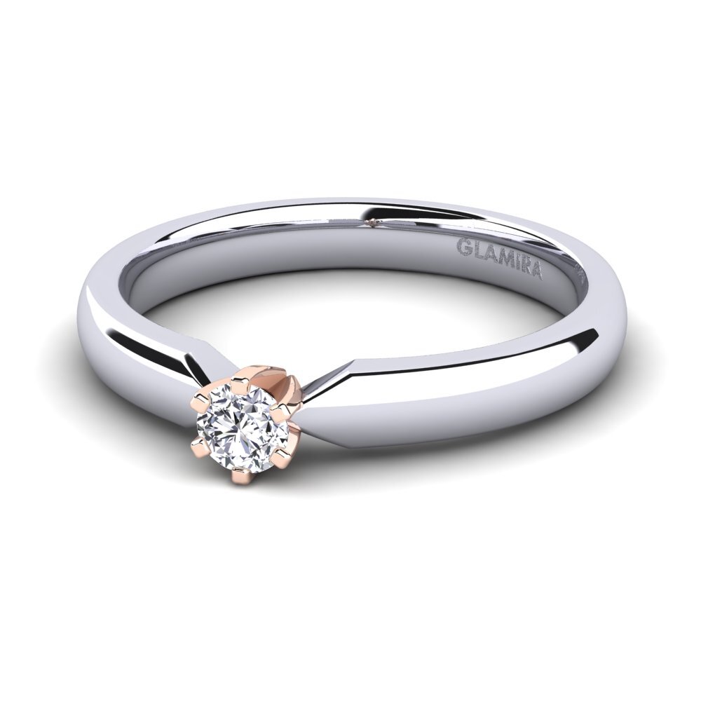 14ct White / Rose Gold Engagement Ring Amanda 0.16crt