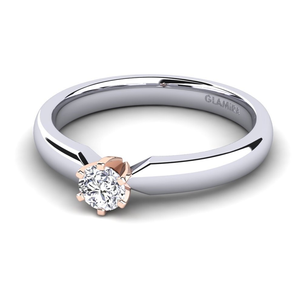 14ct White / Rose Gold Engagement Ring Amanda 0.25crt