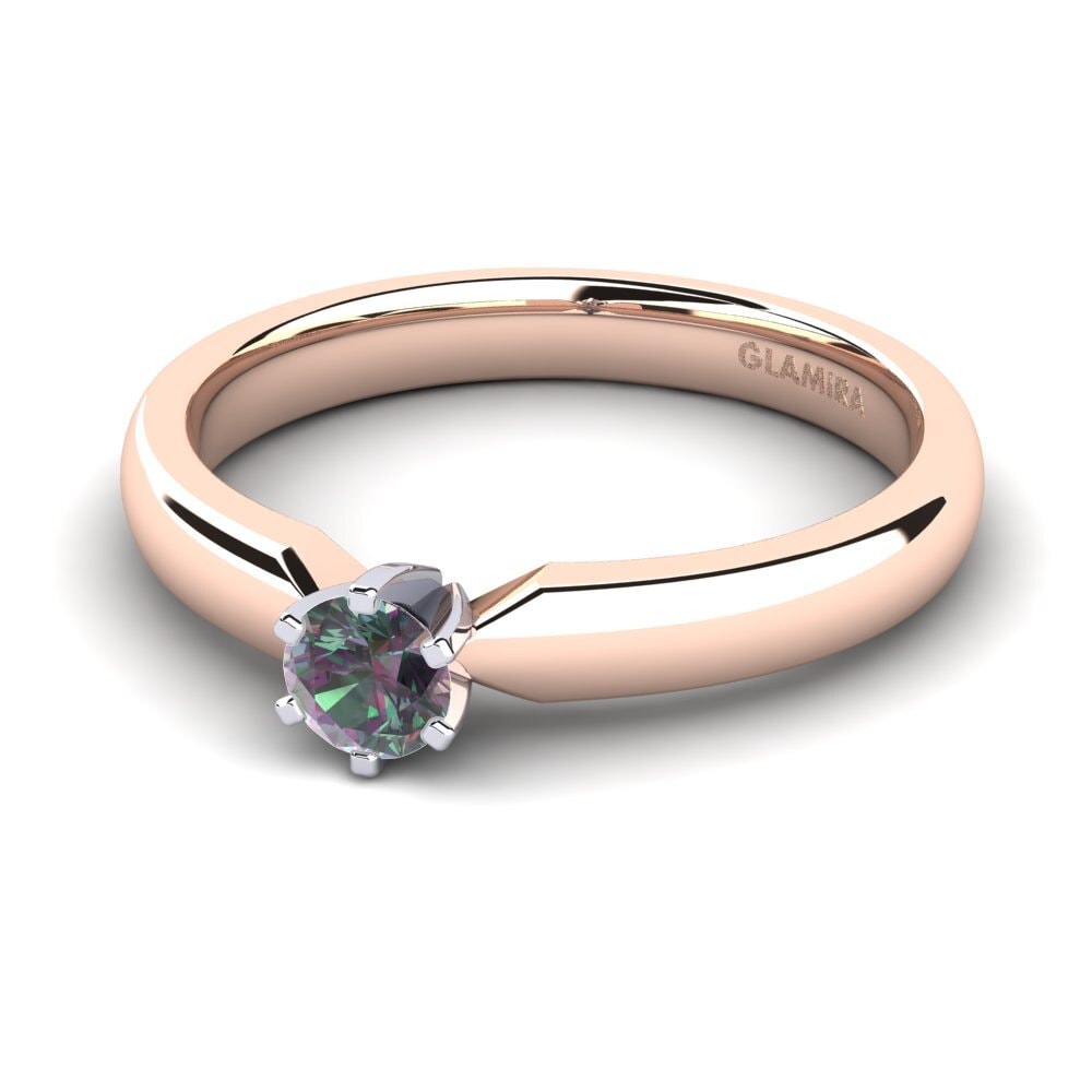 9ct Rose & White Gold Mystic Topaz Engagement Ring Amanda 0.25 crt