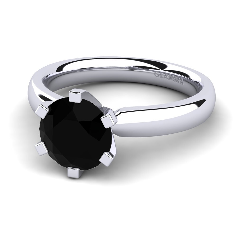 Ónix Negro Anillo de compromiso Amanda 2.0crt