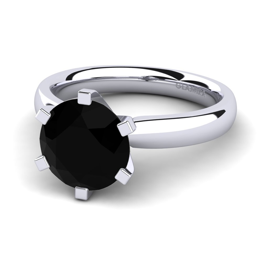 Black Sapphire Engagement Ring Amanda 3.0 crt