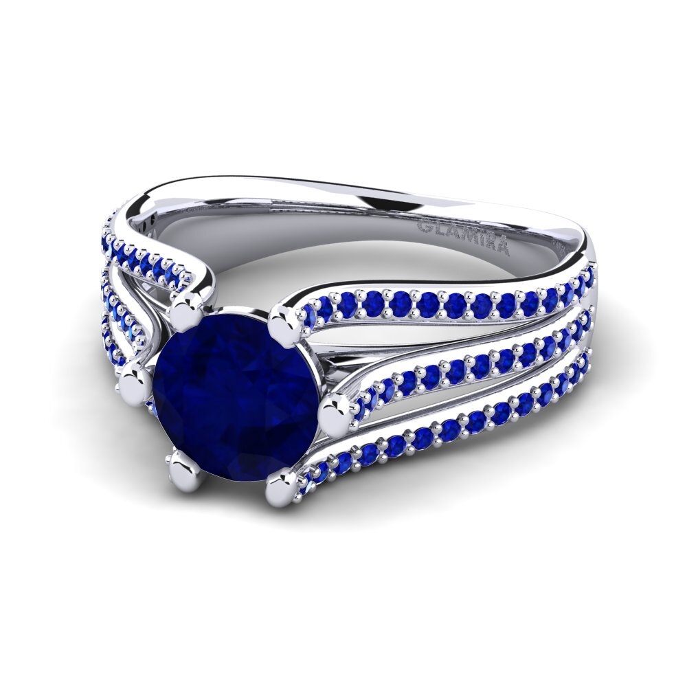 9ct White Gold Sapphire Engagement Ring Amatia