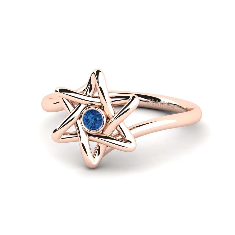 Zircônia azul escuro Anel Amatog
