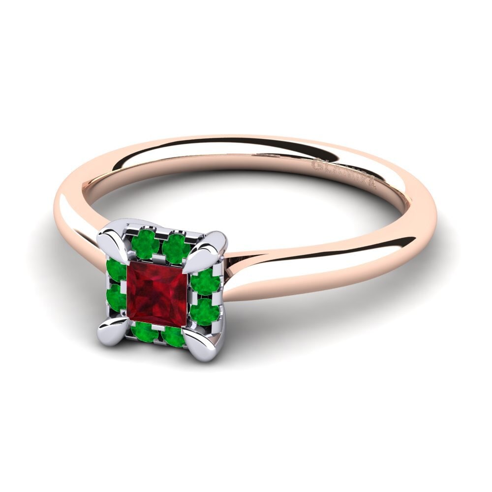 14k Rose & White Gold Engagement Ring Amay 0.2 crt