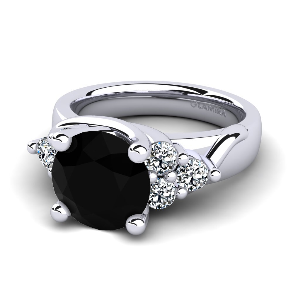 Black Sapphire Engagement Ring Amaya 3.0 crt