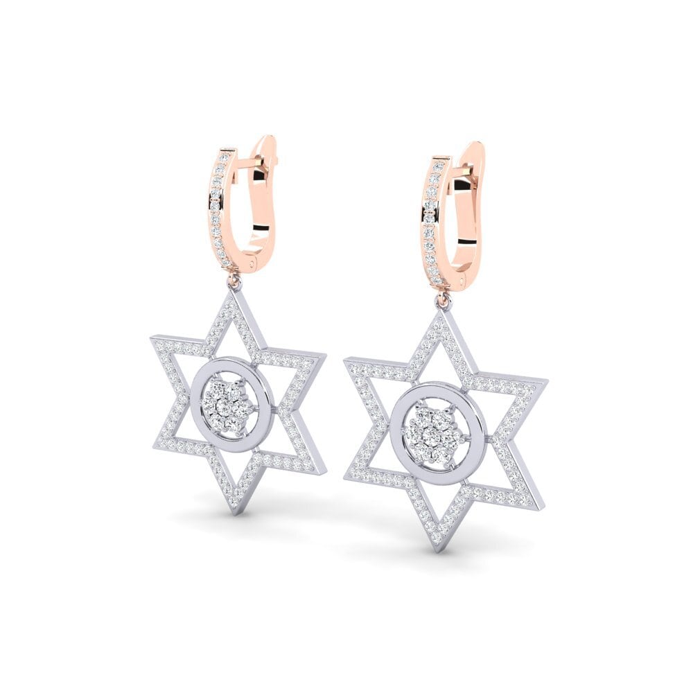14ct Rose / White Gold Women's Earring Amberieux