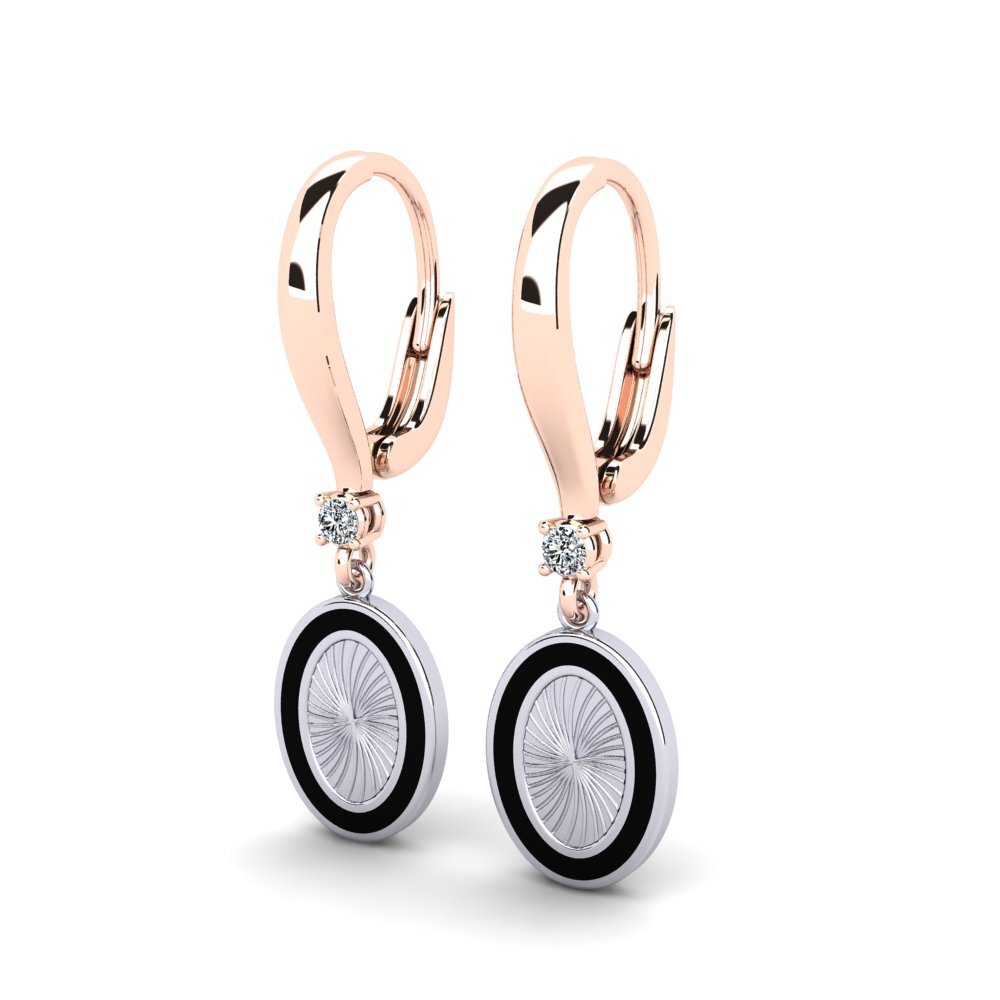 9k Oro Blanco / Rosa Pendiente de mujer Ambiant