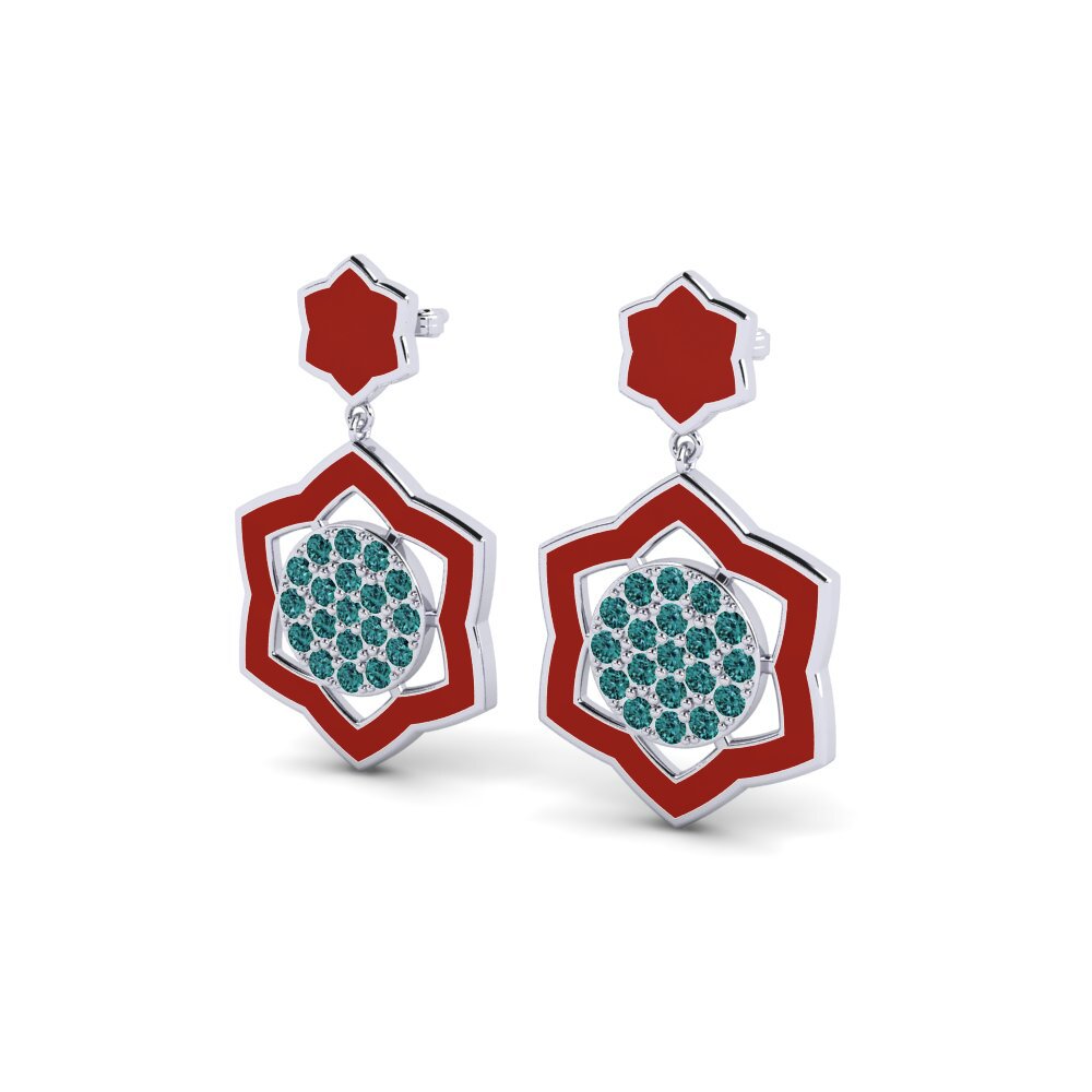 Diamante Azul Pendiente de mujer Ambont