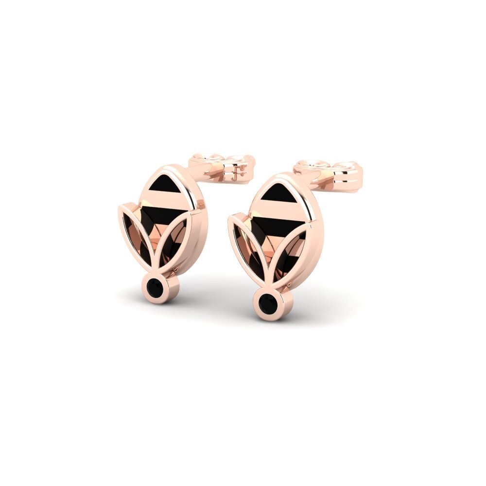 14ct Rose Gold Black Sapphire Women's Earring Ambositra