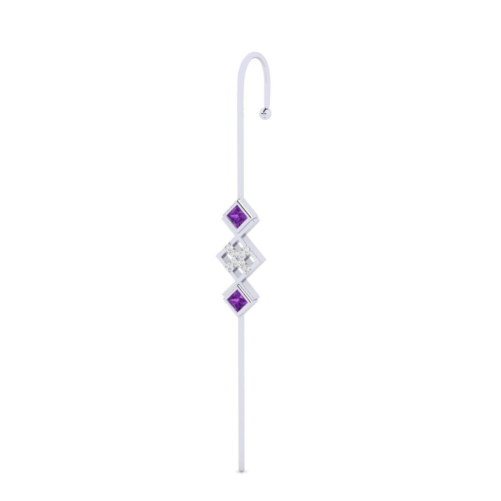 Weißgold 750 Amethyst Ohrpiercings Ameliaser