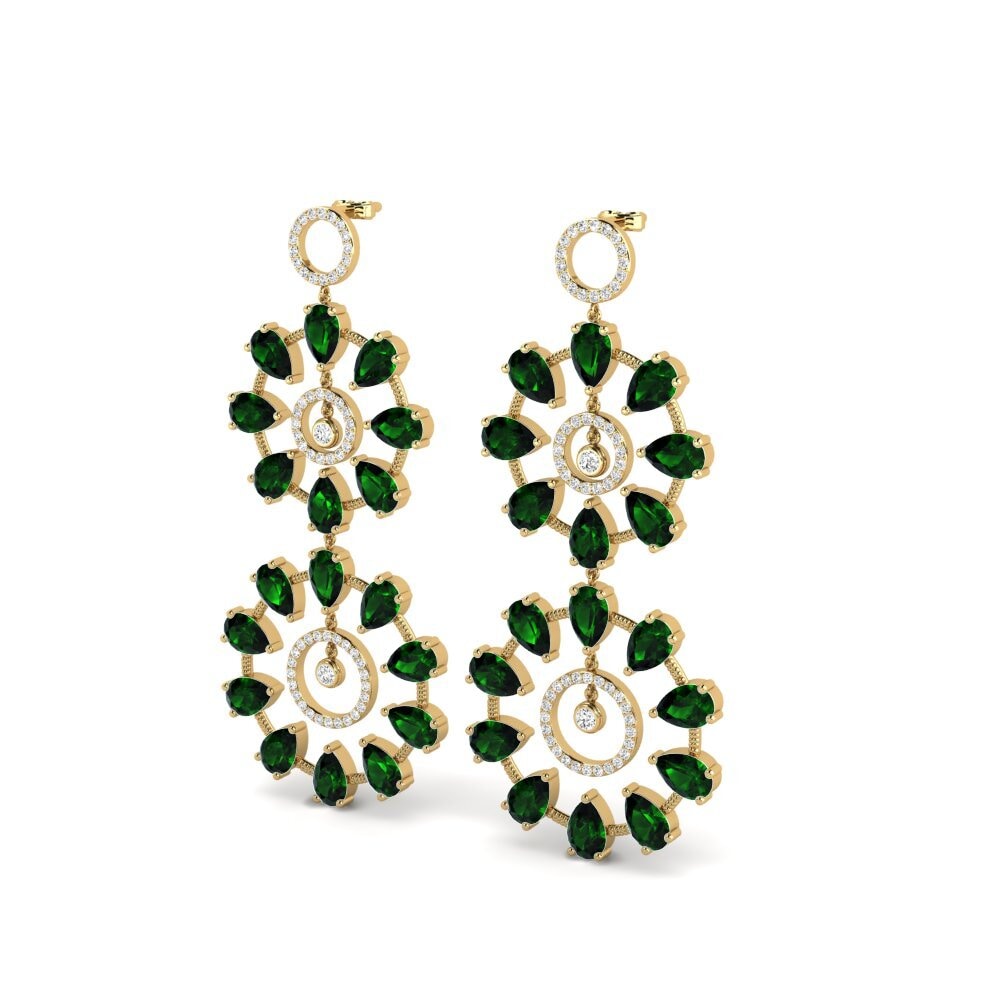 Đá Tourmaline Xanh / Bích tỷ Bông tai nữ Amenya