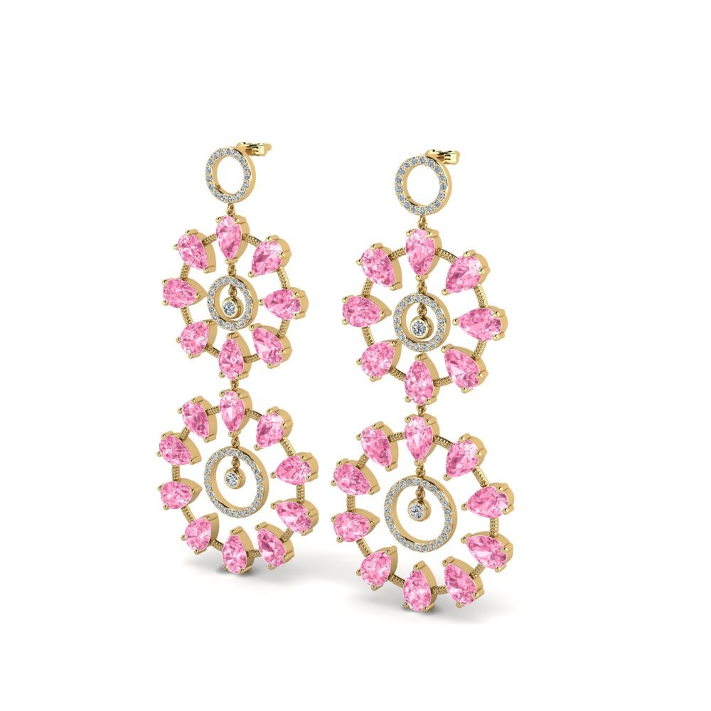 Đá Sapphire Hồng Bông tai nữ Amenya