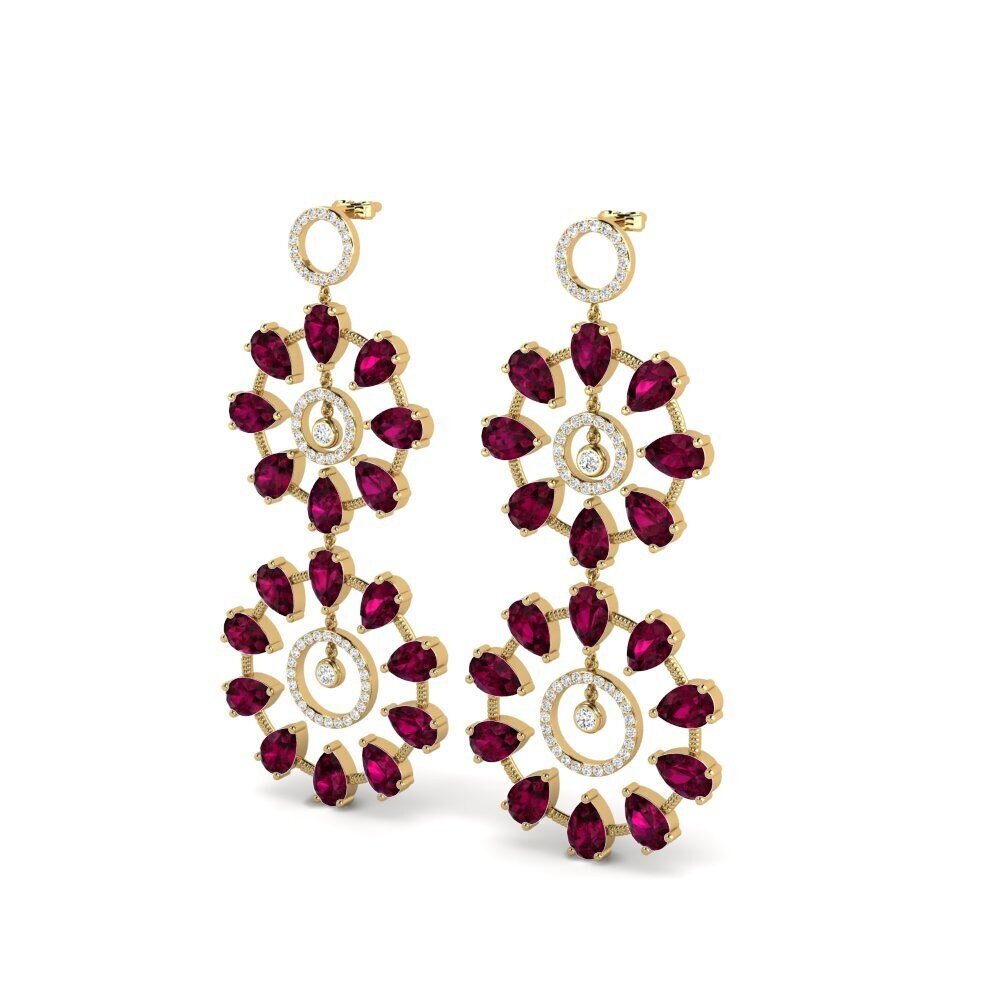 Đá Rhodolite Bông tai nữ Amenya