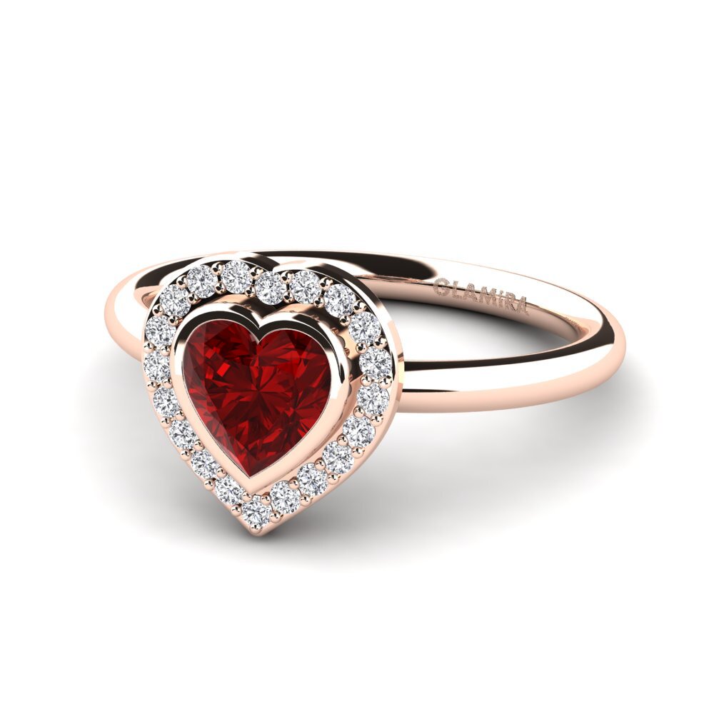 18ct Rose Gold Ruby (Lab Created) Women's Ring Amery