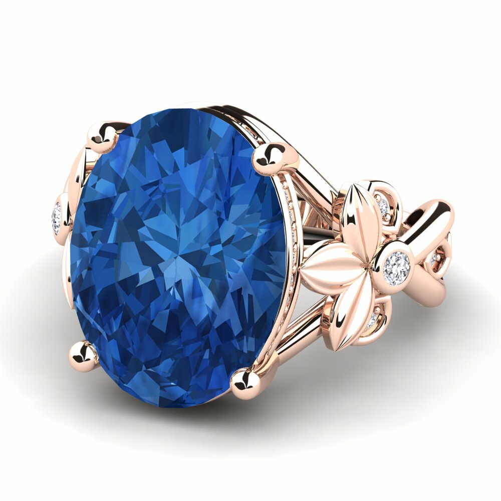 Zircone Bleu Foncé Bague Ami