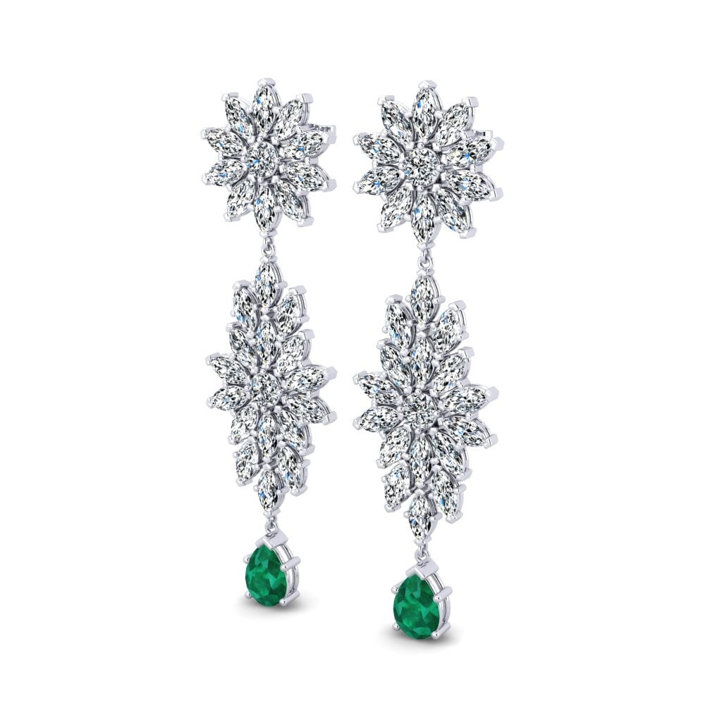 Émeraude Boucle d'oreille femme Amigo